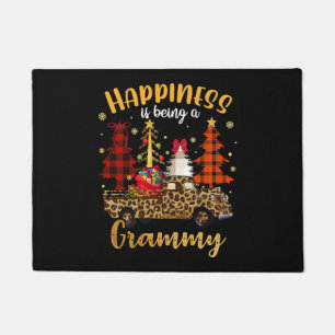 Paillasson Le Bonheur Est D'Être Un Grand Léopard De Noël