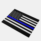 Paillasson Le drapeau graphique mince symbolique de Blue Line (Incliné)