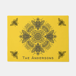 Paillasson Le Mandala des Abeilles Noires personnalisées