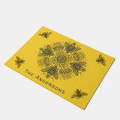 Paillasson Le Mandala des Abeilles Noires personnalisées (Incliné)