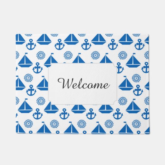 Paillasson Le motif | de bateau à voile de bande dessinée (Devant)