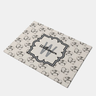 Paillasson Le motif de fleur de cornouiller dans Ecru a