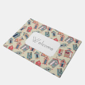 Paillasson Le motif | de hutte de plage ajoutent votre texte (Incliné)