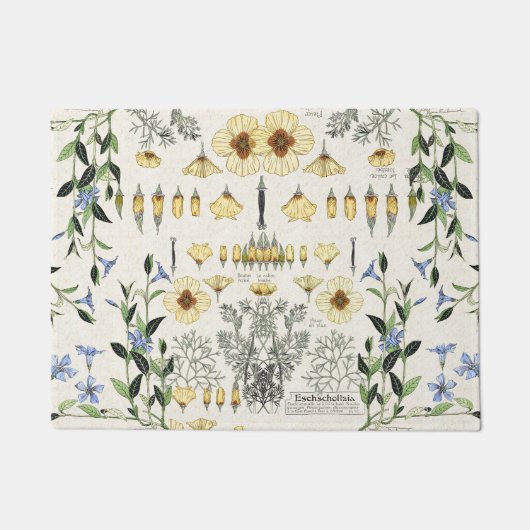 Paillasson Le pavot français de Nouveau d'art fleurit le (Devant)
