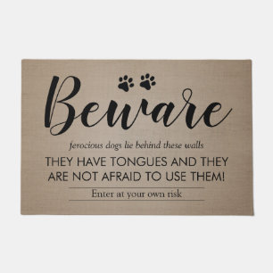 Paillasson Le pays rustique drôle prennent garde des chiens