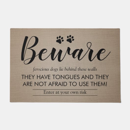 Paillasson Le pays rustique drôle prennent garde des chiens (Devant)