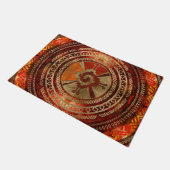 Paillasson Le symbole maya de Hunab Ku a brûlé l'orange et (Incliné)