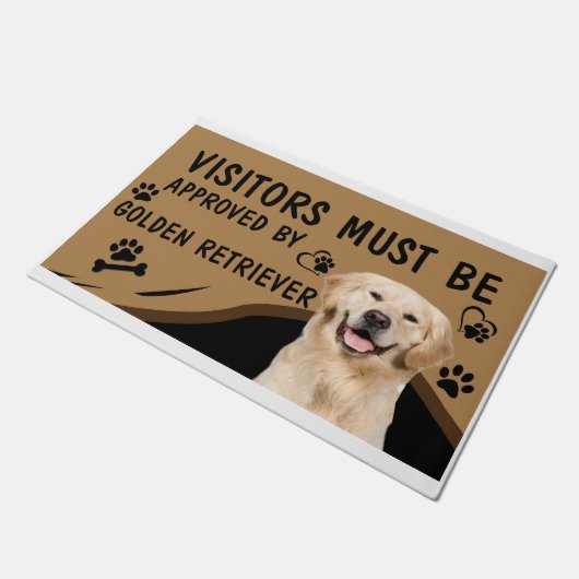 Paillasson Le Visiteur Doit Être Approuvé Par Golden Retrieve (Incliné)