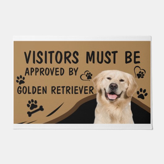 Paillasson Le Visiteur Doit Être Approuvé Par Golden Retrieve (Devant)