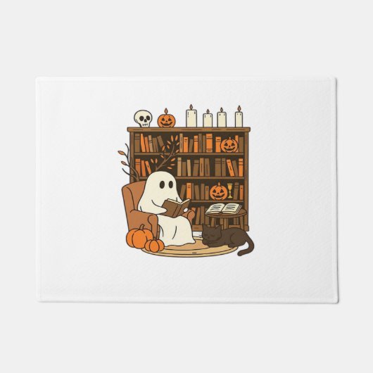Paillasson Lecture de fantôme dans la bibliothèque d'Hallowee (Devant)