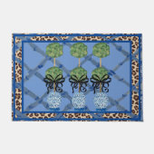 Paillasson Leopard Bleu Bambou Chinoiserie Ginger Jar Doormat (Devant)
