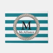 Paillasson Les bandes blanches de corde blanche marine person (Devant)