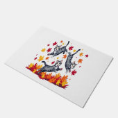 Paillasson Les chats jouent dans les feuilles d'automne (Incliné)