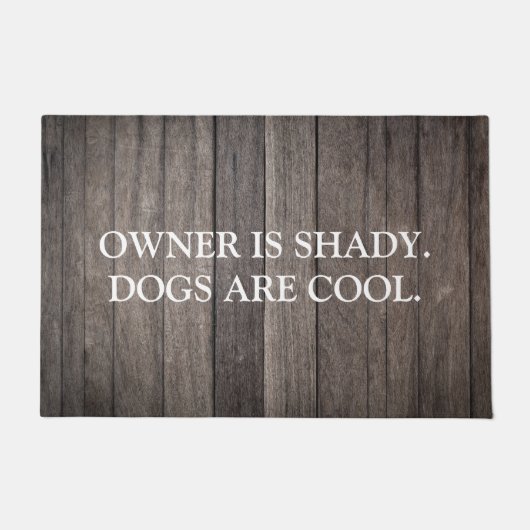 Paillasson Les Chiens Rustiques Drôle En Bois Sont Cool (Devant)