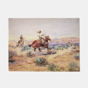 Paillasson Les cow-boys américains à cheval lassow a Wolf