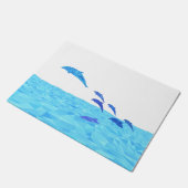 Paillasson Les dauphins de Lowpoly se jettent dans l'océan (Incliné)