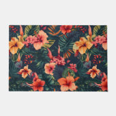 Paillasson Les Fleurs D'Hibiscus, Un Modèle Floral Tropical (Devant)