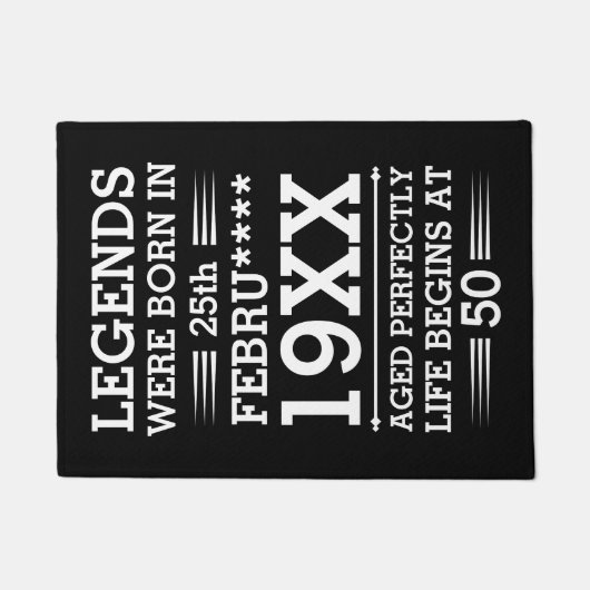 Paillasson Les légendes personnalisées sont nées à la date Mo (Devant)