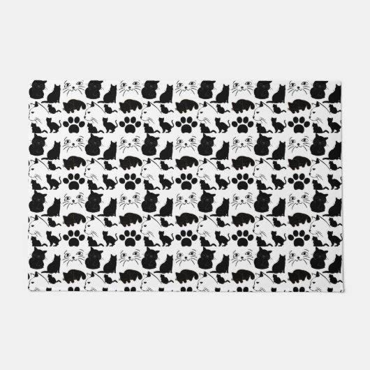 PAILLASSON LES MOTIFS DE CHATS NOIRS (Devant)