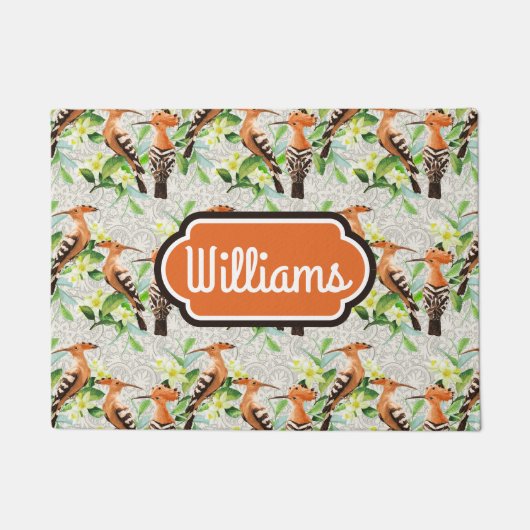 Paillasson Les oiseaux exotiques sur la dentelle | ajoutent (Devant)