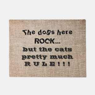 Paillasson Les petits animaux de compagnie chiens chats rock 