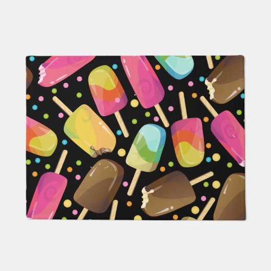 Paillasson Les popsicles multicolores de crème glacée arrose (Devant)