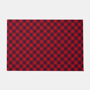 Paillasson Leslie tartan rouge bleu violet plaid