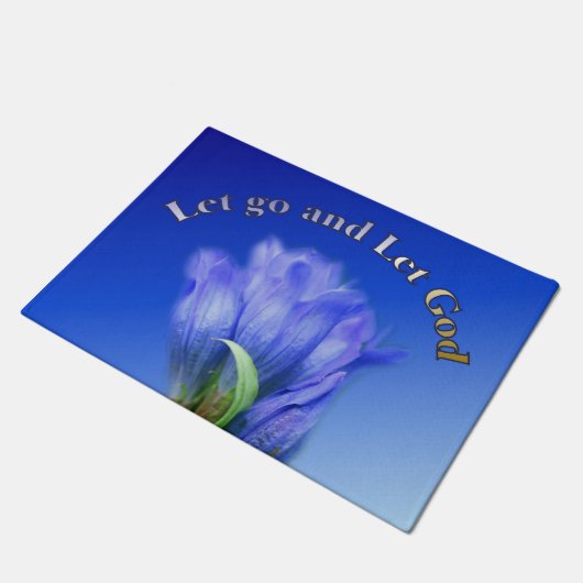 Paillasson Let Go Let Let God Gentian Flower Citation inspira (Incliné)