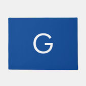 Paillasson Lettre initiale Monogramme Moderne Style Bleu (Devant)