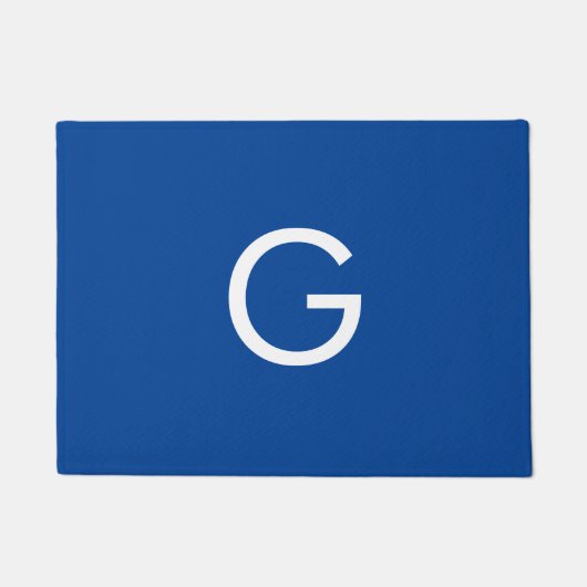 Paillasson Lettre initiale Monogramme Moderne Style Bleu (Devant)