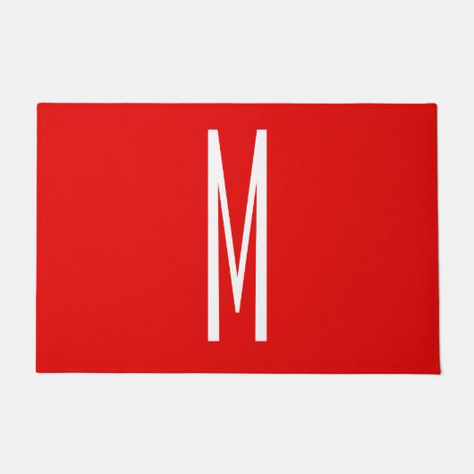 Paillasson Lettre initiale Monogramme Style moderne Rouge Bla (Devant)