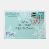 Paillasson Lettre Père Noël Snowflake personnalisée Noël (Devant)