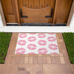 Paillasson Lèvres Roses, Motif De Lèvres, Rouge Rose, Baiser