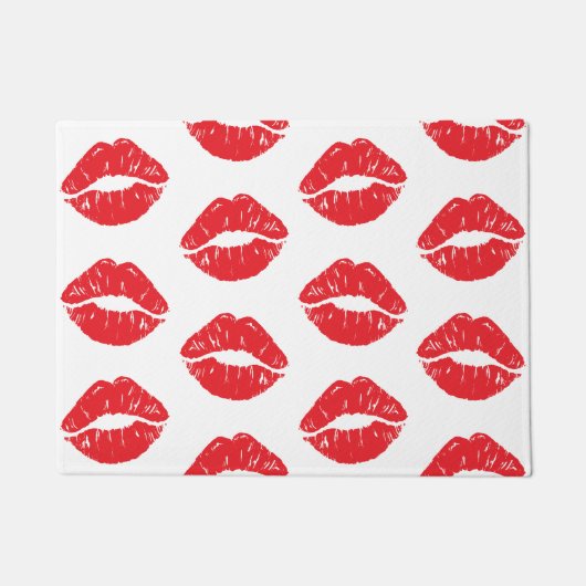 Paillasson Lèvres Rouges, Rouge À Lèvres, Baiser, Motif Des L (Devant)