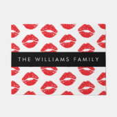 Paillasson Lèvres Rouges, Rouge, Motif Des Lèvres, Votre Nom (Devant)