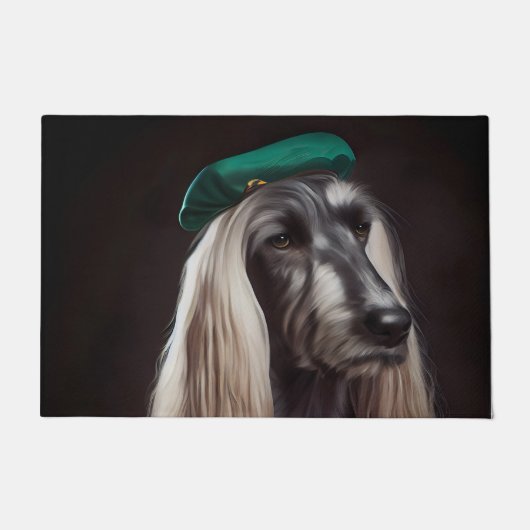 Paillasson lévrier afghan en robe de la Saint-Patrick (Devant)