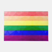 Paillasson LGBT drapeau arc-en-ciel lignes motif de maillage  (Devant)