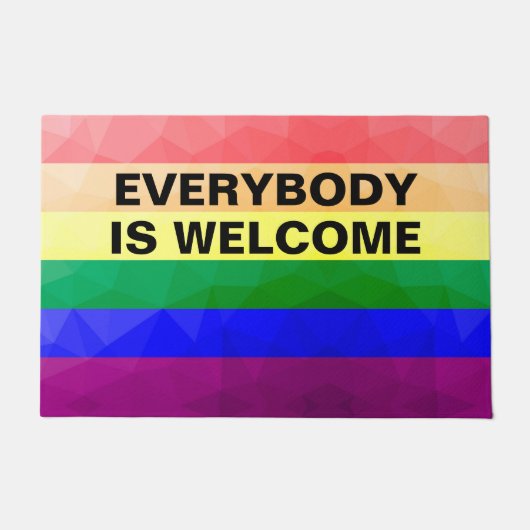 Paillasson LGBT drapeau arc-en-ciel lignes motif de maillage (Devant)