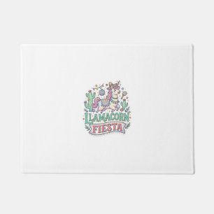 Paillasson Licorne Llamacorne Fiesta Vecteur Premium Art POD