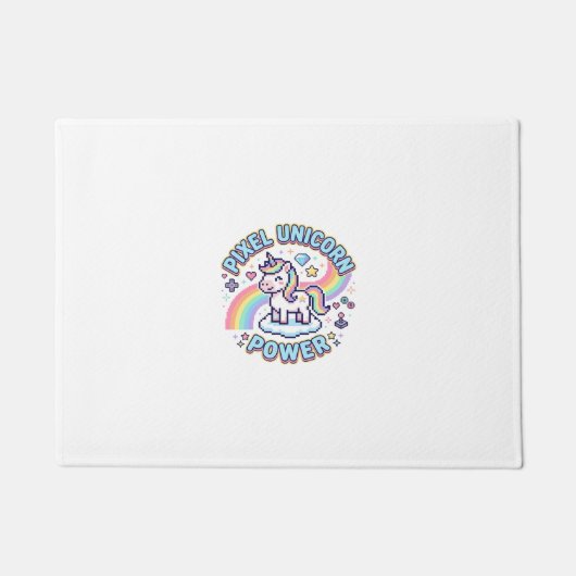 Paillasson Licorne Pixel Licorne Puissance Conception Graphiq (Devant)