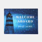 Paillasson Lighthouse bleu nuit bienvenue à bord (Devant)