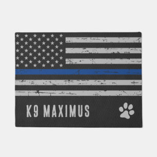 Paillasson Ligne mince bleue - Paw de chien - Police K9