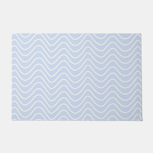 Paillasson Ligne minimale Chevron Motif Côte Bleu clair (Devant)