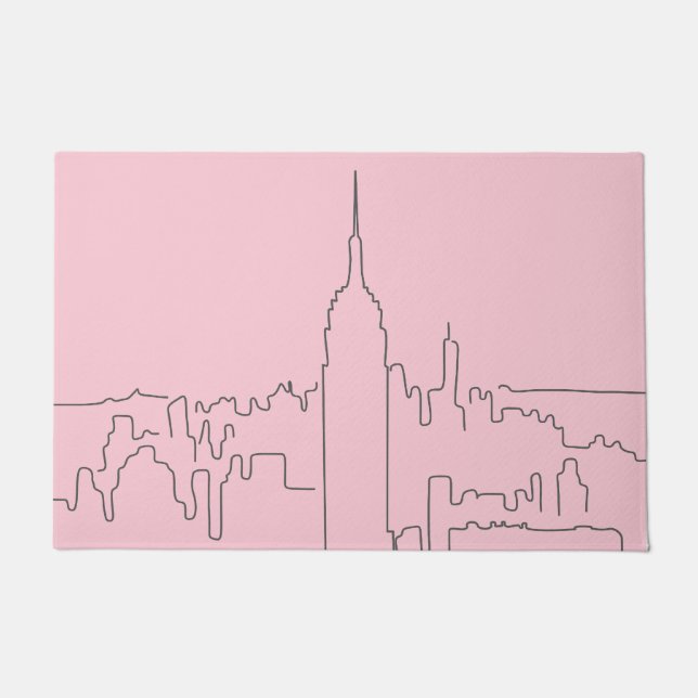 Paillasson Ligne minimale rose de New York (Devant)