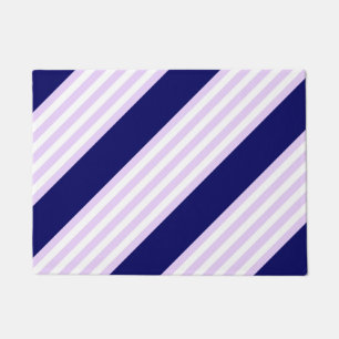 Paillasson Lilac et rayures blanches motif avec bleu marine