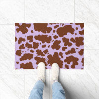 Lilac Purple moderne et peau Brown de vache Imprim