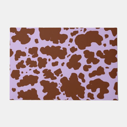 Paillasson Lilac Purple moderne et peau Brown de vache Imprim (Devant)