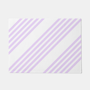 Paillasson Lilac violet et blanc cinq bandes motif