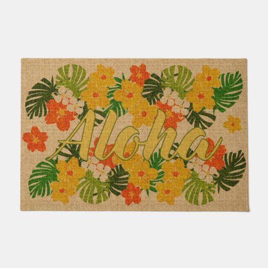 Paillasson Limahuli Garden Vintage Hawaii Orange Aloha (Devant)