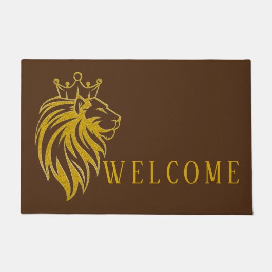 Paillasson Lion Avec Couronne - Style Or 2 (Devant)